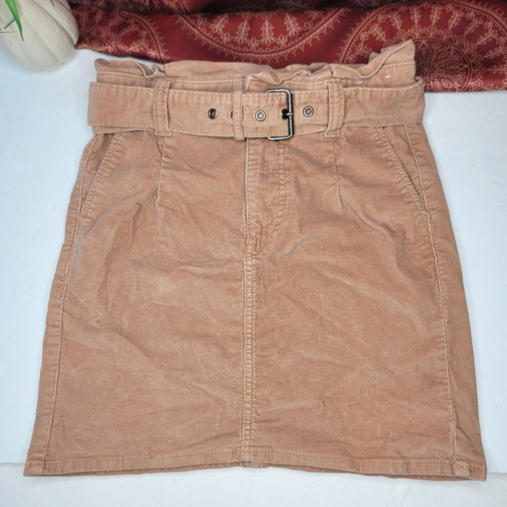 Express Corduroy Skirt High Waist Tan Size 2